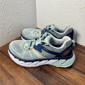 Hoka One One Women's Athletic Shoes - Light Blue and Navy